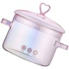 Vaguelly Glass Pot, Clear Glass Cooking Pot Saucepan with Lid,
