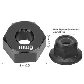 12mm Wheel Hex Hub Adapter, 12mm Adapter 6mm Thick Aluminum 1/10 RC Car Upgrade Parts for 1/10 RC Car(Black)