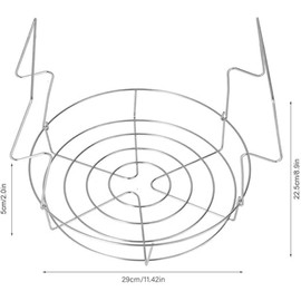 Estante para conservas de acero inoxidable, estante para latas de baño de agua, elevador para tarros de conservas de acero inoxidable de 12 pulgadas con asas plegables contorneadas para uso en la