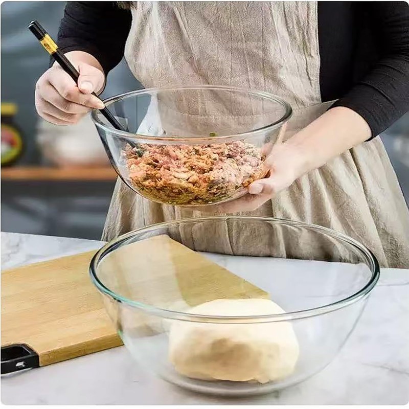 OZY Large Glass Bowl for Sourdough Bread Making,4.9 Quart Glass