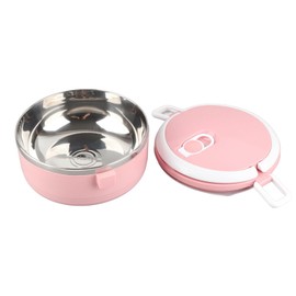Fiambrera de Fideos de Arroz con Aislamiento Térmico de Acero Inoxidable Rosa Caja Portátil y Duradera Contenedor de Alimentos de una Sola Capa con Hebillas de Seguridad