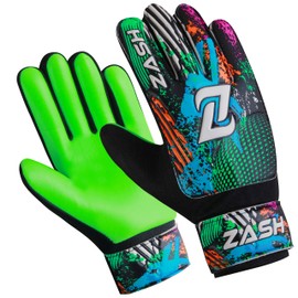 ZASH Soccer Goalie Gloves, Football Goalkeeper Gloves for Kids Boys Youth & Adult Along with 4mm Latex Super Grip Palm and Double (Green Fluroscent, Size 2 Suitable for 4 to 5 Year Old)