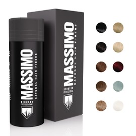 MASSIMO Derusso Professional 25 g Scattered Hair, Pouring Hair (Dark Brown) Hair Fibres for Hair Thickening and Concealing Hair Loss, Secret Hair Corners, Light Hair - 100% Natural