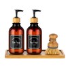 Zopeal 4 Pcs Kitchen Soap Dispenser Set 16 oz Dish
