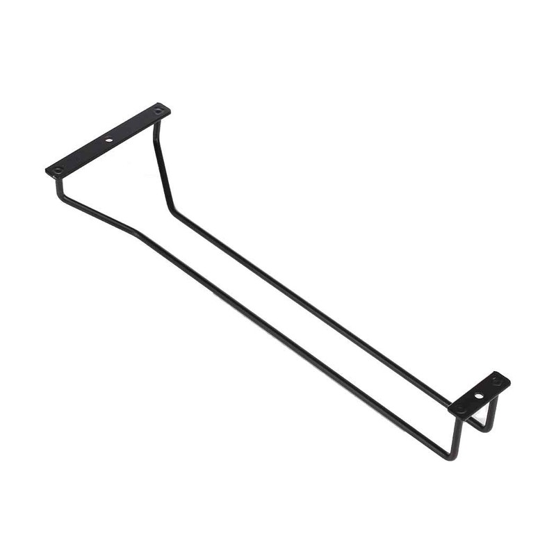 Dianoo ワイングラスラック キャビネット下 ブラック ワイングラスホルダー 棚下 脚付きグラスラック グラス収納ハンガー バーキッチン用 35cm