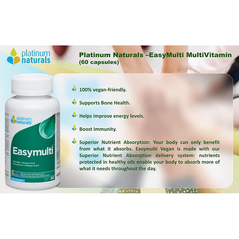 Platinum Naturals Easymulti Adult Multivitamin with Omega 3 & 6,