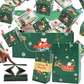 Surprise Gift Box Explosion Money Box - 12 Bounces Folding Birthday Gift Box for Christmas (Green)