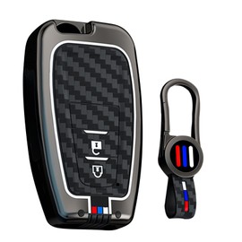 ontto luminous car key cover fit for Toyota RAV4 Camry Prius Prime Avalon C-HR GT86 Highlander Prado Yaris Metal Smart Shell case key holder keyring keychain Accessories 2 buttons Black