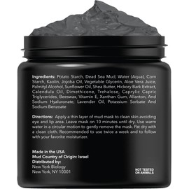 New York Biology Dead Sea Mud Mask for Face and Body - Spa Quality Pore Reducer for Acne, Blackheads & Oily Skin, Natural Skincare for Women, Men - Tightens Skin for A Healthier Complexion - 8.8 oz