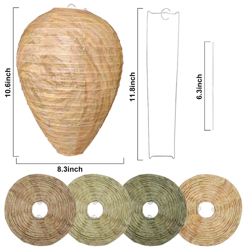 G GENLEAS Paper Fake Wasp Nest Hanging Lanterns for Home