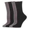 MeMoi Solid Chenille Crew Sock 2 Pair Pack Black-Gray 9-11