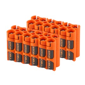 Storacell AAA-12 Battery Storage Caddy and Dispenser (Pack of 2), Orange, Holds 12 AAA Batteries (Not Included), Durable & Compact Design, The Original Battery Caddy, Made in The USA