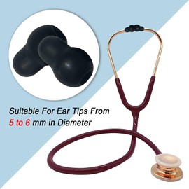 Stethoscope Ear Tips Replacement for Littmann Stethoscopes Compatible with MDF Stethoscope Ear Pieces Classic 3 Cardiology 3 & Cardiology 4,Cardiology III & IV & Littmann Stethoscope Parts(black)