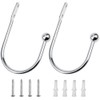 MZMing 2 Pieces Curtain Holdbacks Pair Chrome Tieback Hooks Decorative
