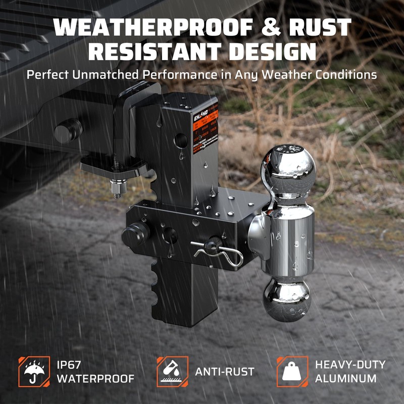 Ehaho Adjustable Trailer Hitch for 2.5-Inch Receiver, Heavy Duty Aluminum