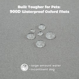 Miguel Oxford 900D Outdoor Waterproof Dog Bed for Metal Dog Crates Water-Resistant All Weather Pet Mat Durable Easy Wipe Clean Travel Indoor Outdoor Puppy Cat Crate Bed 48inch, Gray
