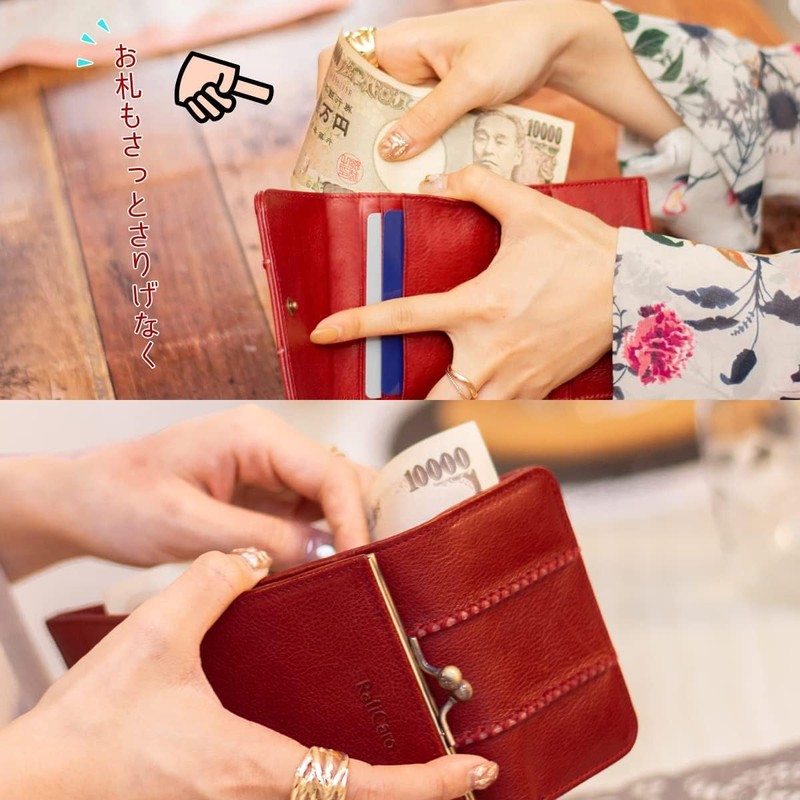 Trifold Wallet, Women's, Genuine Leather, Italian Leather, Coin Purse, Large
