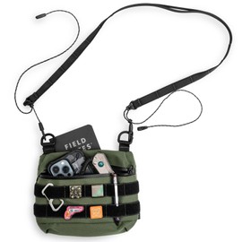 TACTICAL GEEK Cache L2 EDC Sling Bag, 500D Cordura Nylon Crossbody Bag Organizer, YKK Zipper EDC Molle Bag, Tactical Backpack, Multifunctional Shoulder Daypack for Daily Hiking Carry, Green
