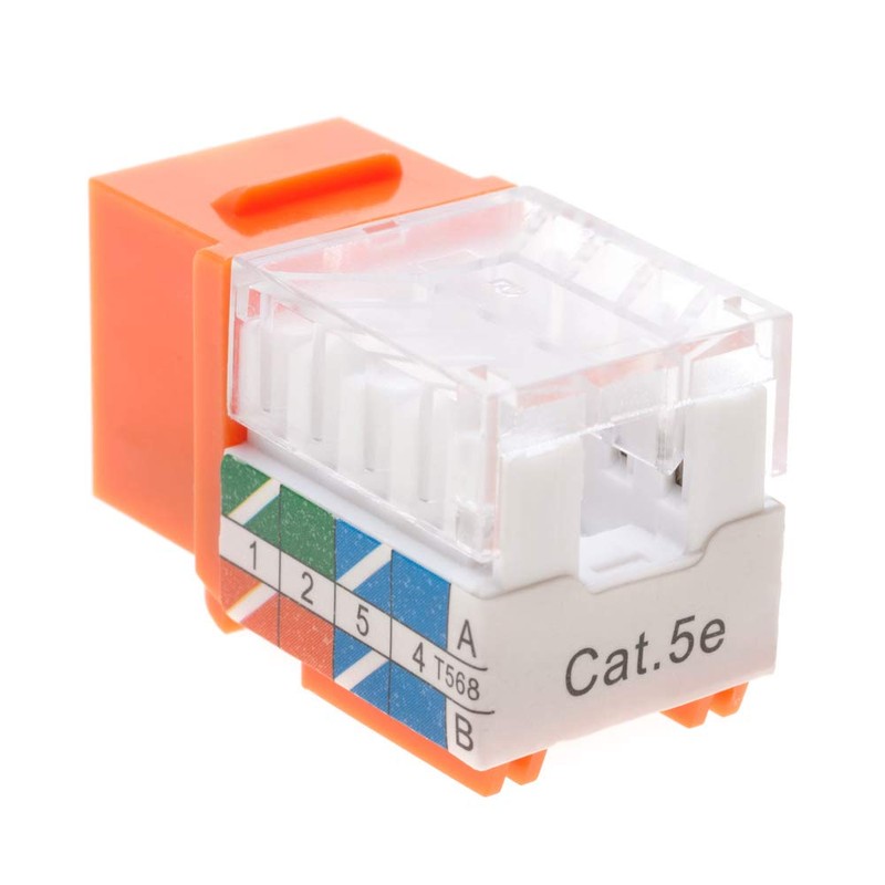 SATMAXIMUM Cat5e Keystone Ethernet Wall Jack Punch Down UTP 45-Degree