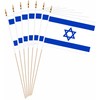 LUSEOAN 20 Pack Israel Mini Stick Flags Israeli Small Miniature