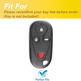 Keyless Entry Remote for Acura Key Fob Cover Protective Gloves Fits for Acura CL RL TL TSX RSX Smart Key (Black-Silver)