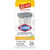 Glad Medium Drawstring Trash Bags with Clorox, 8 Gal, Lemon