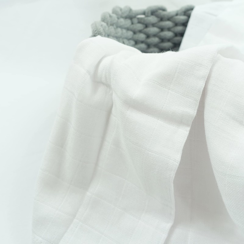 MuslinZ Premium 100% Cotton Baby Muslin Squares 70x70cms (White, Pack