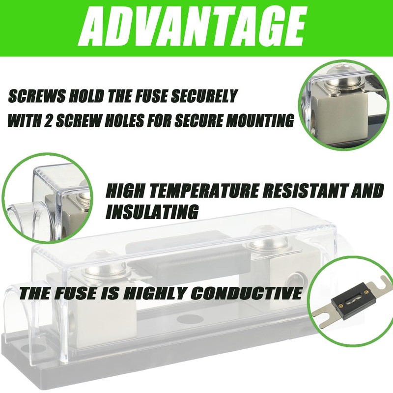 SIGANDG 1/0 or 4 AWG Inline ANL Fuse Holder with
