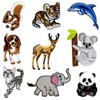 9PCS Kids Animals Iron on Sew on Patches, Panda Tiger