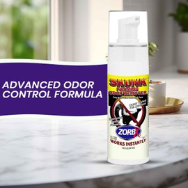ZORBX Unscented Skunk Odor Remover Foam 7.5 FL Oz - Fast Acting Skunk Smell Removal - Extra Strength Pet Skunk Odor Remover for Dogs, House, Car, Clothes & Furniture