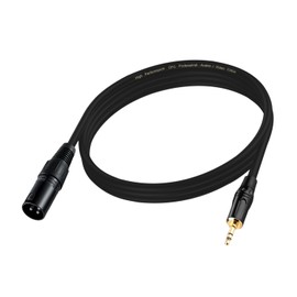 Menewstart 3.5mm to XLR Cable 6.6FT, Unbalanced 1/8 Mini Jack TRS Stereo Male to XLR Male Microphone Audio Cable, 24K-Gold-Plated Contacts for The cleanest Sound Experience