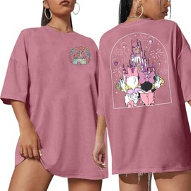 Magic Kingdom Shirt Women Girls Just Wanna Have Fun Shirt Girls Trip T-Shirt Cute Magical Tee Summer Vacation Tops Pink