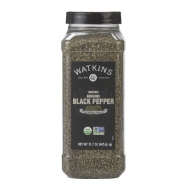 Watkins Organic Black Pepper Ground 15.7 Ounce Usda Non Gmo Kosher Premium Quality