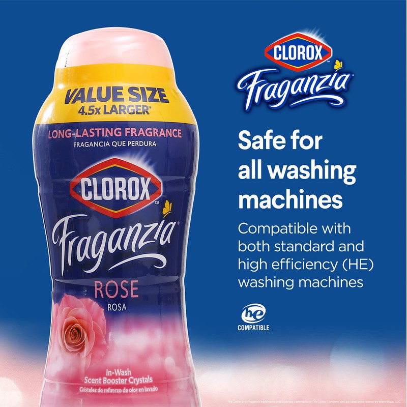Clorox Fraganzia In-wash Scent Booster Crystals in Rose Scent, 70oz