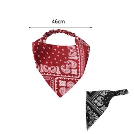 : GaoBangM Paisley & Floral Headbands - Set of 4 Vibrant Bandanas, Elastic Triangular Design, Stylish Accessory for Women & Girls in Red, Blue, White, Black