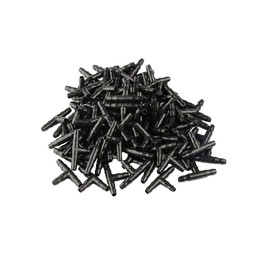 Pack of 200 T-Piece Irrigation System 1/4 Inch Barbed Hook Connectors Drip Irrigation T-Pipe - PVC Sprinkler Drops Automatic Irrigation System Tool Kits