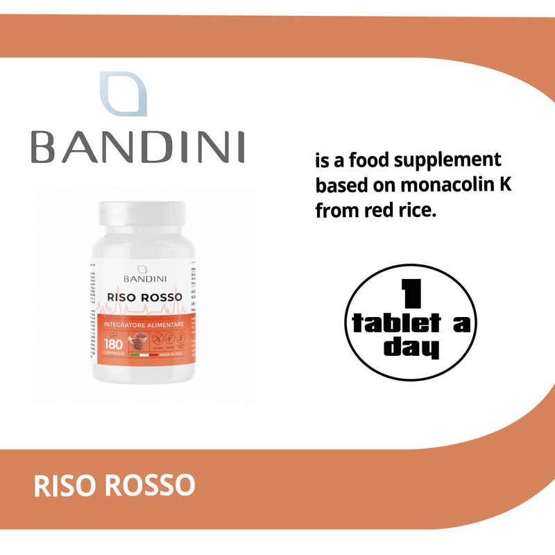 Bandini® Red Rice 180 Tablets - Red Fermented Rice Supplement