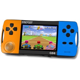 16 Bit Handheld Games for Kids with 3.2" IPS Large Screen Built-in 216 Retro Video Games Portable Gaming Player with Rechargeable Battery Mini Arcade Electronic Toy Gifts for Boys Girls (Blue+Orange)