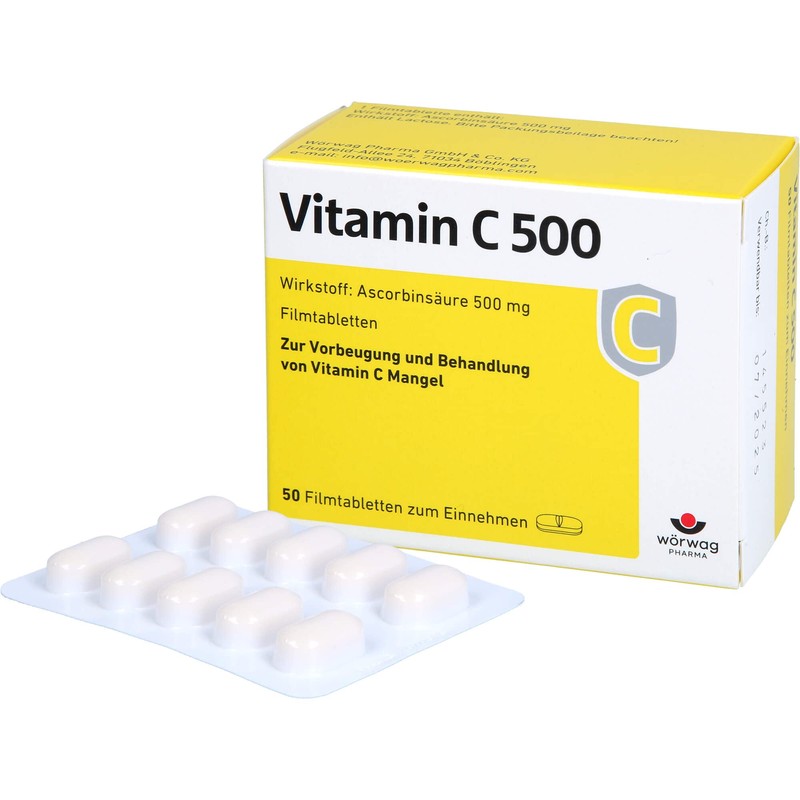 VITAMIN C 500 Film-Coated Tablets Pack of 50
