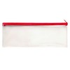 Janrax 13x5 inch Red Zip Clear Exam Pencil Case