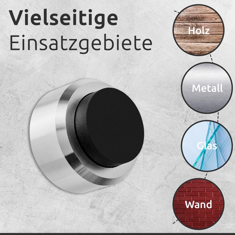 ECENCE Door Stopper Wall Stainless Steel 1 x Wall Buffer