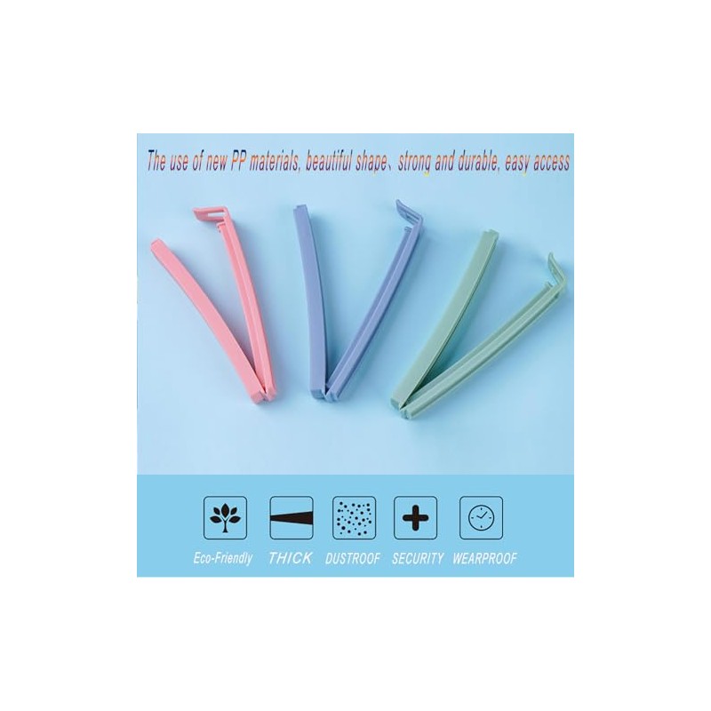 30 Clips para Bolsas de Alimentos, Diseño Curvado para Bolsas
