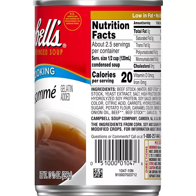 Campbell's Condensed Soup, Beef Consomme, 10.5 Ounce