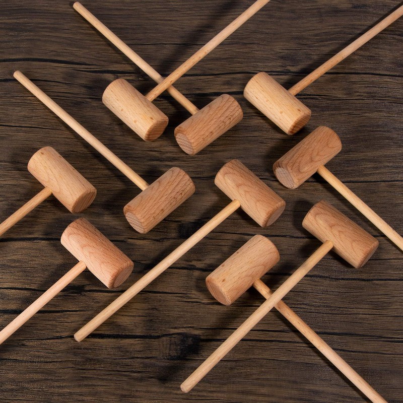8.26" Wooden Crab Mallets Crab Hammers Lobster Seafood Crackers (16