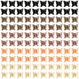XIHIRCD Pack of 100 Mini Butterfly Hair Clips for Girls, Cute Small Butterfly Claw Clip 90s Small Toddler Hair Accessories for Baby Women (5 Colours)