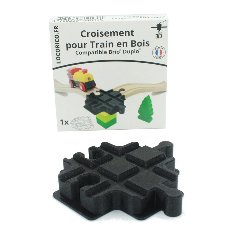 1 x Wooden Train Intersection Compatible with Brio Duplo