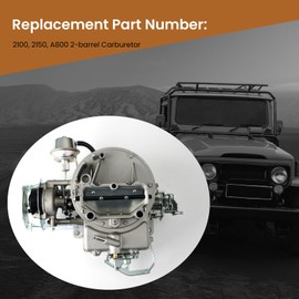 A800 2 Barrel Carburetor 2100 2150 Compatible with Ford 289 302 351 Cu F100 F250 F350 Jeep Engines 360 Cu with Electric Choke
