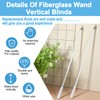 2 Pieces White Fiberglass Blind Wand, 17 Inch Vertical Blinds