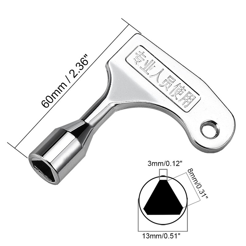sourcing map Electrical Cabinet Key 60mm Length Zinc Alloy Elevator