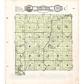 Historic 1931 Wall Map - Atlas and plat Book of Green County, Wisconsin - Map of Brooklyn Township Green County, Wisconsin 16in x 18in